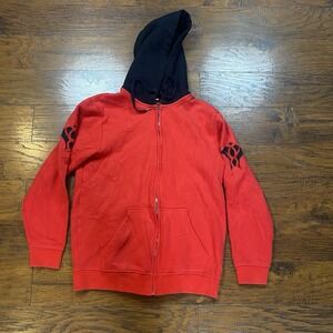 Aphmau Aaron Lycan‎ Ultima Wolf Red Zip Up Hoodie Large Embroidered Graphic